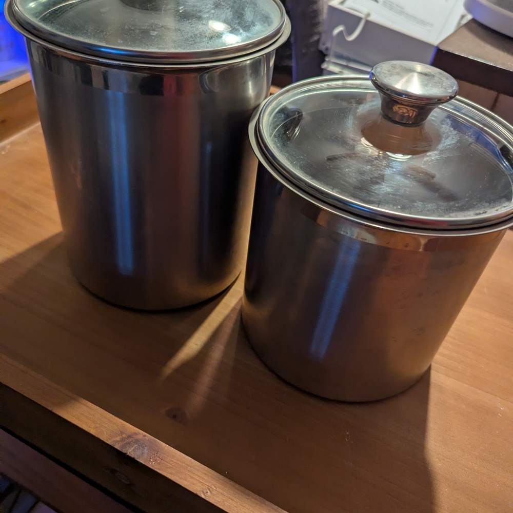 Elegant Silver Kitchen Canister Set with Lids